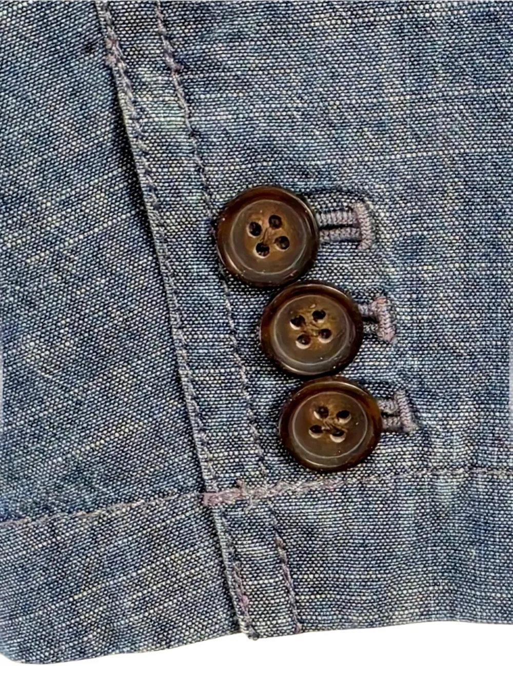 J.Crew Blue Chambray Cotton 2 Button Blazer Jacket Women's Size 8